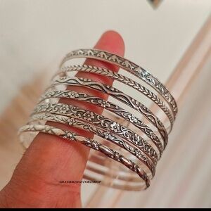 7 pieces sterling silver bangles